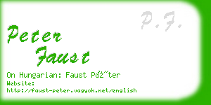 peter faust business card